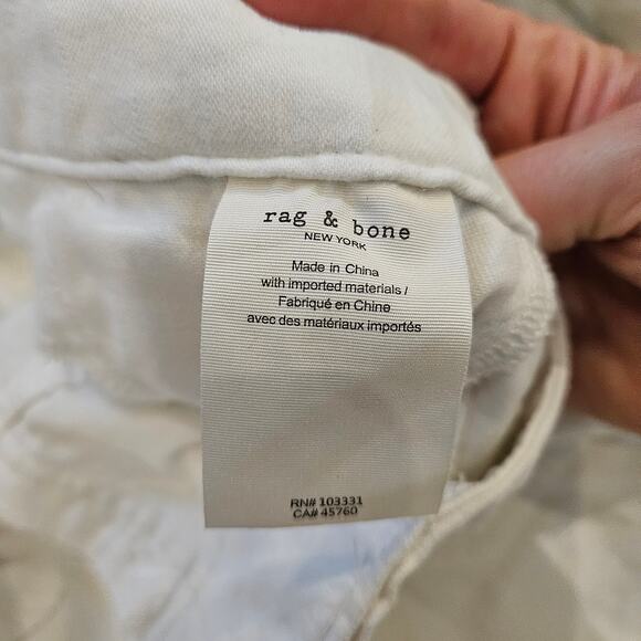 Rag & Bone Cargo Pants Women 27 Optic White Utility Straight Baggy Summer Resort - Picture 13 of 13